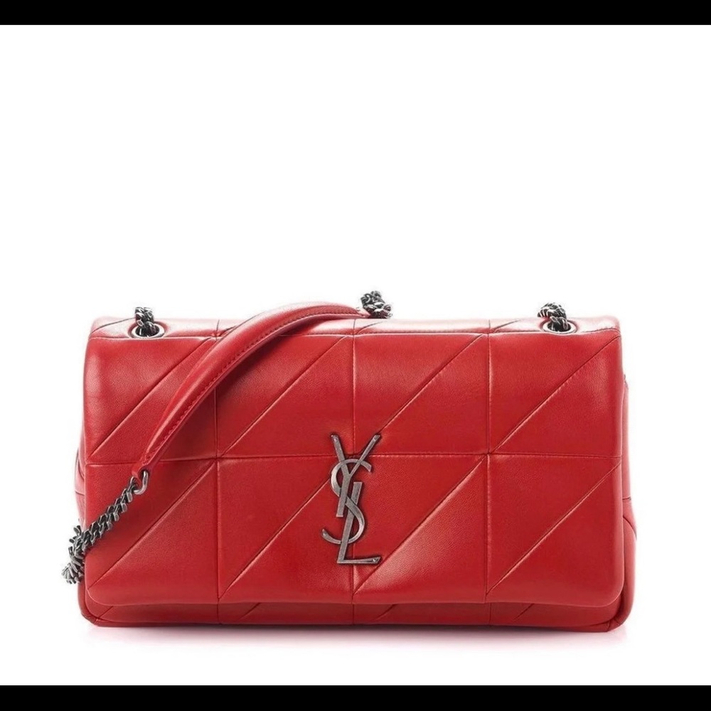 Saint Laurent Jamie Lambskin Shoulder Bag Med Red